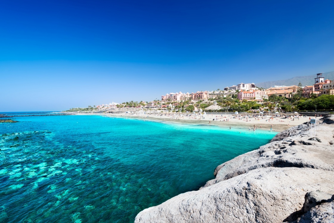 'Beautiful sea water of tropical El Duque beach, Tenerife, Canary islands, Spain' - Kanaren